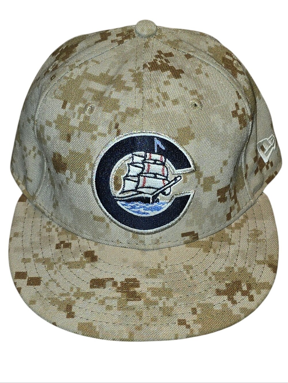 New Era COLUMBUS CLIPPERS Adult Size 7 Fitted Hat MiLB Official Camo Cap